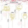 12 Pcs He Asked She Said Yes Cupcake Toppers, Glitter Diamond Ring Heart Love Cake Picks Suitable for Wedding Engagement Bridal Shower Theme Party Cake Decorations Supplies - Gold view 2