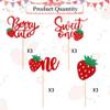 12 Pieces Sweet One Cupcake Toppers, Glitter Strawberry 1st Cupcake Topper Suitable for Fruit Theme Birthday Party, Baby 1st Birthday Cake Decoration Party Supplies view 3