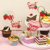 12 Pieces Sweet One Cupcake Toppers, Glitter Strawberry 1st Cupcake Topper Suitable for Fruit Theme Birthday Party, Baby 1st Birthday Cake Decoration Party Supplies view 4