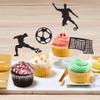 12 Pcs Soccer Happy Birthday Cupcake Toppers, Black Glitter Sports Theme Cupcake Decorations Suitable for Soccer Player Party, Birthday Party Cake Decoration Supplies -Style 1 view 4