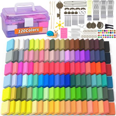 285 Pcs Polymer Clays 120 Colors Modeling Clay DIY Starter Kit Oven Baked Model Clay Non-Sticky Molding DIY Clay with Sculpting Tool and Accessories Craft Gifts for Beginner Artists