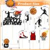 17 Pcs Basketball Happy Birthday Cake Toppers, Glitter Basketball Sports Theme Cupcake Decorations Suitable for Basketball Player Party, Birthday Party Cake Decoration Supplies view 2