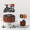 17 Pcs Basketball Happy Birthday Cake Toppers, Glitter Basketball Sports Theme Cupcake Decorations Suitable for Basketball Player Party, Birthday Party Cake Decoration Supplies view 4