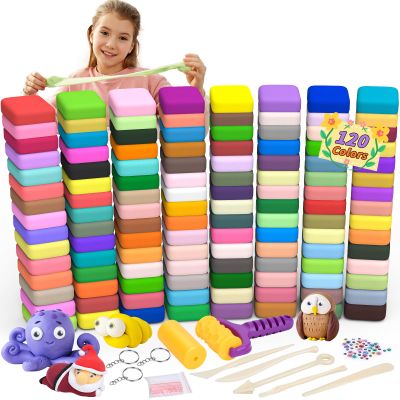 169 Pcs Air Dry Clay 120 Colors Modeling Model Magic Clay for DIY Molding Starter Kit with Sculpting Tools,Ultra Light Soft Non-Toxic Arts & Crafts Gift for Boys Girls Birthday Party Favors
