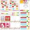 Daifunli 72 Pcs Valentine's Day Gifts for Kids Includes 24 Heart Shape Watercolor Paint Valentine's Day Cards and Canvas Panel with Wooden Easel Valentines Exchanges Party Favor(Classical Style) view 1