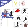 17 Pcs Baseball Happy Birthday Cake Toppers, Glitter Baseball Sports Theme Cupcake Decorations Suitable for Baseball Player Party, Birthday Party Cake Decoration Supplies view 2