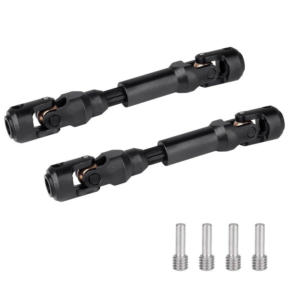2pcs Hobbyfire 1/10 RC Crawler Drive Shafts Steel Universal Joint Driveshaft Heavy Duty for Axial SCX10 II III TRX4 Redcat Gen8 Gen7 Element Upgrades Parts(84-110mm)