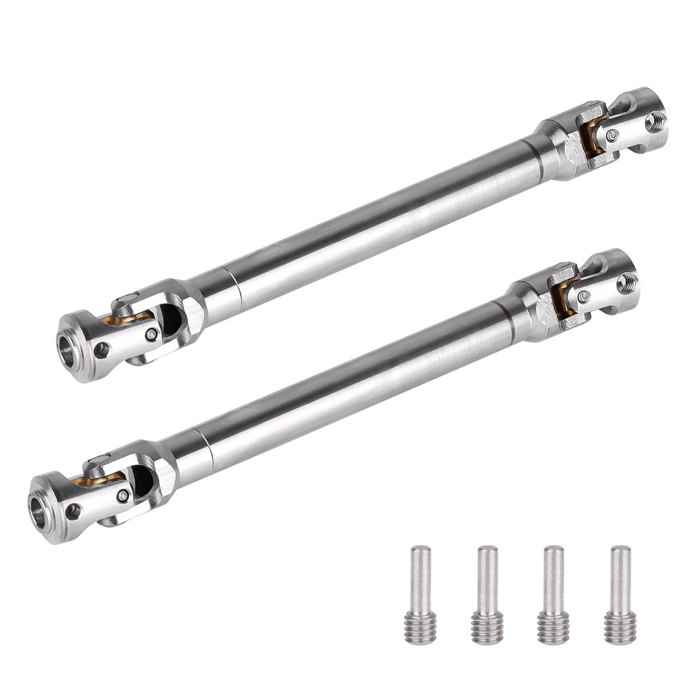 2pcs Hobbyfire 1/10 RC Crawler Drive Shafts Stainless Steel Universal Joint Driveshaft for Axial SCX10 II III Traxxas TRX4 Redcat Gen8 Gen7 Element Upgrades Parts(118-175mm)