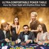 8 Player Poker Table Foldable, 72 Texas Holdem Poker Table, Portable Casino Table for Game Room, Folding Oval Blackjack Game Table w/Padded Rails and Cup Holders, No Assembly Required (Black) view 2