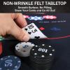 8 Player Poker Table Foldable, 72 Texas Holdem Poker Table, Portable Casino Table for Game Room, Folding Oval Blackjack Game Table w/Padded Rails and Cup Holders, No Assembly Required (Black) view 3