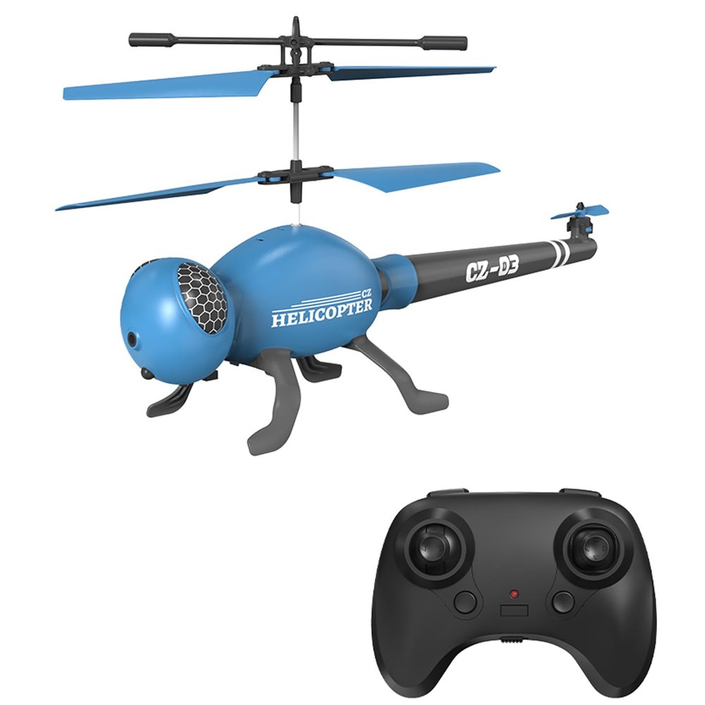 Dodoore Remote Control Helicopter, 3.5 Channel Mini Helicopters for Beginners with Gyro, Altitude Hold, Obstacle Avoidance, LED Light, RC Dragonfly Helicopter (Blue