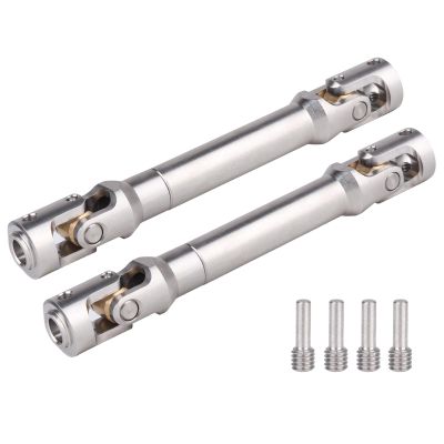 2pcs Hobbyfire 1/10 RC Crawler Drive Shafts Stainless Steel Universal Joint Driveshaft for Axial SCX10 II III Traxxas TRX4 Redcat Gen8 Gen7 Element Upgrades Parts(92-122mm)