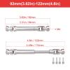 2pcs Hobbyfire 1/10 RC Crawler Drive Shafts Stainless Steel Universal Joint Driveshaft for Axial SCX10 II III Traxxas TRX4 Redcat Gen8 Gen7 Element Upgrades Parts(92-122mm) view 2