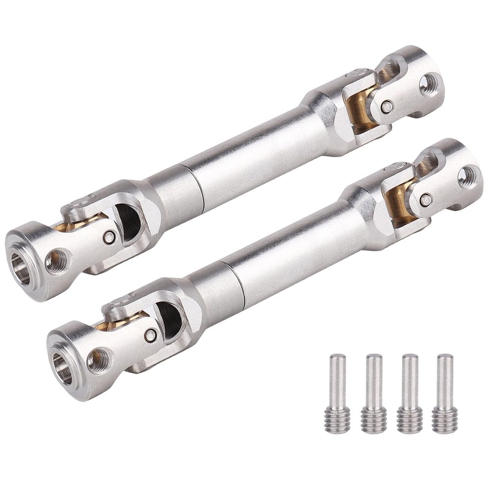 2pcs Hobbyfire 1/10 RC Crawler Drive Shafts Stainless Steel Universal Joint Driveshaft for Axial SCX10 II III Traxxas TRX4 Redcat Gen8 Gen7 Element Upgrades Parts(81-105mm)