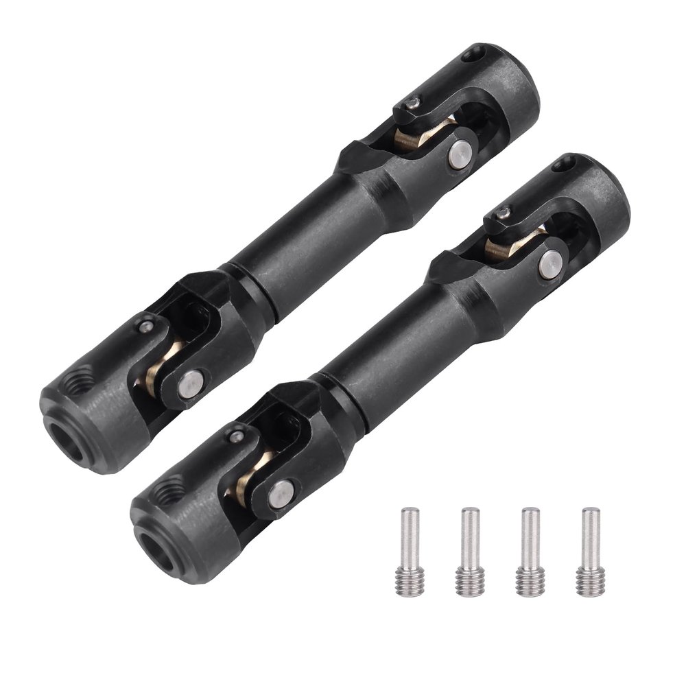 2pcs Hobbyfire 1/10 RC Crawler Drive Shafts Steel Universal Joint Driveshaft Heavy Duty for Axial SCX10 II III TRX4 Redcat Gen8 Gen7 Element Upgrades Parts(68-89mm)