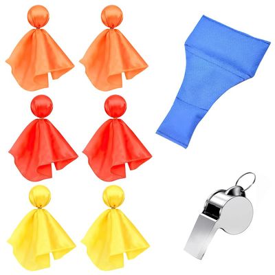 DONGKER Football Referee Gear Set,Referee Bean Bag Set with Football Penalty Flags & Stainless Steel Whistle for Football Party Soccer Referee Sports Events