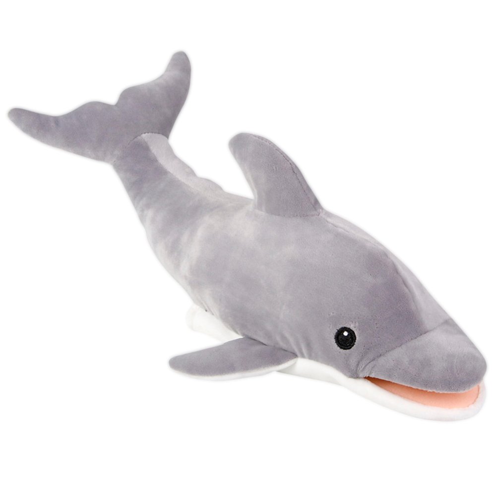 15 Animal Hand Puppets for Kids  Forest & Twelfth Hand Puppets to Spark Imaginations & Encourage Creative Play, Fun Animal Puppets for Kids Ages 0+ (Grey Dolphin)