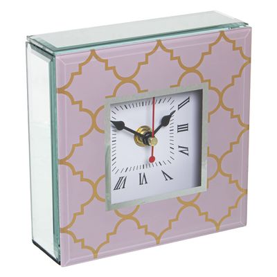 AlexandreHouse RELOJ SOBREMESA Cristal/MADERAROSA/Dorado 145 x 4.5 x 14 cm, 1 x AA NO Included