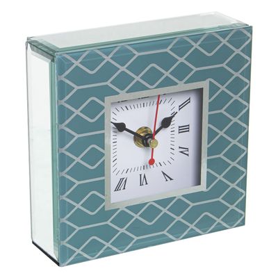 AlexandreHouse RELOJ SOBREMESA Cristal/MADERAVERDE 14X4.5X14 CM 1XAA NO Included