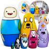 AEVVV Adventure Time Heroes Figures - Wood Nesting Dolls Set 7 pcs - Wooden Russian Matryoshka 5.3" view 1