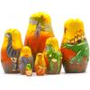 AEVVV Dinosaur Nesting Dolls Set of 7 pcs - Matryoshka Doll with Dinosaurus Figurines - Wooden Dinosaurus - Dinosaur Room Decor - Russian Nesting Dolls view 1