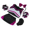 Cheerleader Teddy Outfit for 14"-16" Stuffed Soft Toys- 3 Piece Cheerleading Costume Set Include Metallic Hot Pink & Black Cheer Outfit with Pompoms, Build-a-Bear Gifts for Girls! view 1