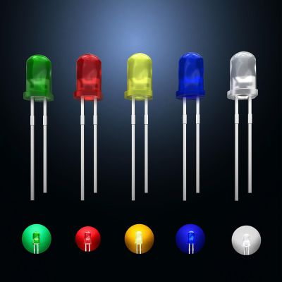 5mm LED Light Diodes, LED Circuit Assorted Kit for Science Project Experiment (Multi-Colored - 5 Color)