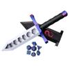 3D BEST-Q Dice Sword Holder (Dragon-Patterned 7PCS D20 Dice Set Included), Custom Polyhedral Dice Storage for Tabletop RPG - Dungeons and Dragons - DND - D&D (Purple&Blue) view 1