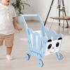 Simhoa Shopping Cart for Kids Toy Grocery Cart Miniature Wooden Grocery Shopping Cart Supermarket Trolley for Boys Girls Toddlers, Blue view 4