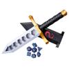 3D BEST-Q Dice Sword Holder (Dragon-Patterned 7PCS D20 Dice Set Included), Custom Polyhedral Dice Storage for Tabletop RPG - Dungeons and Dragons - DND - D&D (Gold) view 1