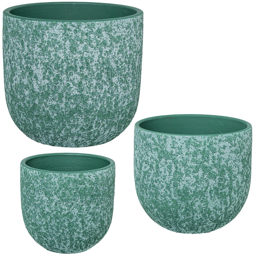 AlexandreHouse Set of 3 MACETEROS CERMICA VERDEMENTA_20X18+24X22+29X27CM