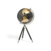 Decorative World Globe on Tripod Stand  17" Black and Gold Globe with Aluminum & Wood Base  Compact Desktop, Table & Shelf Accent for Home, Office, or Study view 1