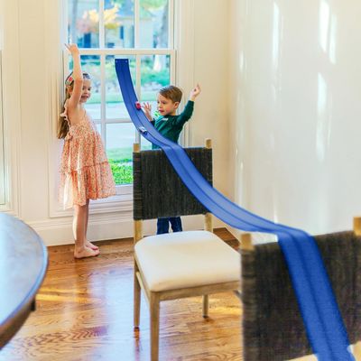 FlexTrack 5000 Flexible Race Car Track for Kids Toy with Suction Cups Compatible with Hot Wheels and Diecast 1/64th Cars and More 15 Feet Long Rolls Up Portable Racetrack (Racing Blue)