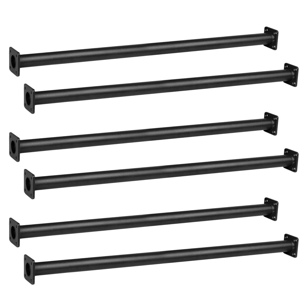 Barcaloo 22 Inch Outdoor Monkey Bars for Backyard - Set of 6, Black Metal Outdoor/Indoor Monkey Bars for Kids - Playground Ladder, Climbing or Swing Set - Kit Includes Mounting Plates & Hardware