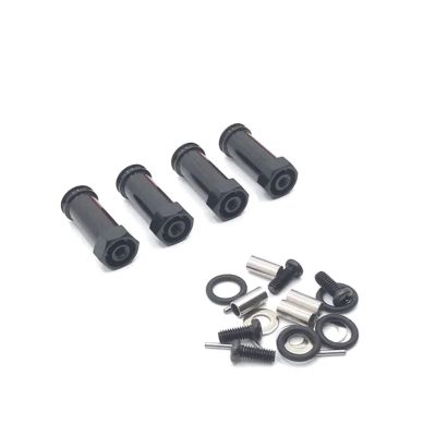 RC Car Parts for Wltoys for 12423 12428 12427 12429 for Feiyue for FY01 FY02 FY03 FY08 1/12 RC Car Upgrade Parts 4pcs 30mm Extended Wheel Hex Hub Adapter(Black)