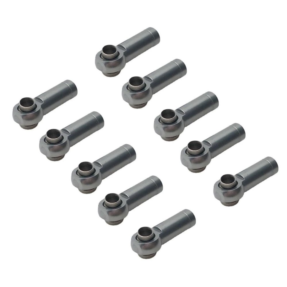 RC Car Parts for WPL for C14 C24 RC Car Upgrades Parts 10Pcs Metal M2.5 Link Rod Tie Rod End Ball Joint(Grey)