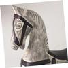 BRIGHTFUFU 2pcs Wooden Rocking Horse Toy Horses Birthday Decorations for Home Party Decorations Handmade Ornament Grey view 3