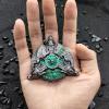 7 in 1 Dragon Roulette Dice Spinner for DND Dice Set - Metal D&D Dice with Gift Case for Dungeons and Dragons Game - D6 D8 D10 D12 D20 Cool DND Spinning Roulette Wheel Fidget Dice(Green) view 3