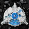 7 in 1 Dragon Roulette Dice Spinner for DND Dice Set - Metal D&D Dice with Gift Case for Dungeons and Dragons Game - D6 D8 D10 D12 D20 Cool DND Spinning Roulette Wheel Fidget Dice(Silver Blue) view 1