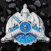 7 in 1 Dragon Roulette Dice Spinner for DND Dice Set - Metal D&D Dice with Gift Case for Dungeons and Dragons Game - D6 D8 D10 D12 D20 Cool DND Spinning Roulette Wheel Fidget Dice(Silver Blue) view 2