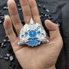 7 in 1 Dragon Roulette Dice Spinner for DND Dice Set - Metal D&D Dice with Gift Case for Dungeons and Dragons Game - D6 D8 D10 D12 D20 Cool DND Spinning Roulette Wheel Fidget Dice(Silver Blue) view 3