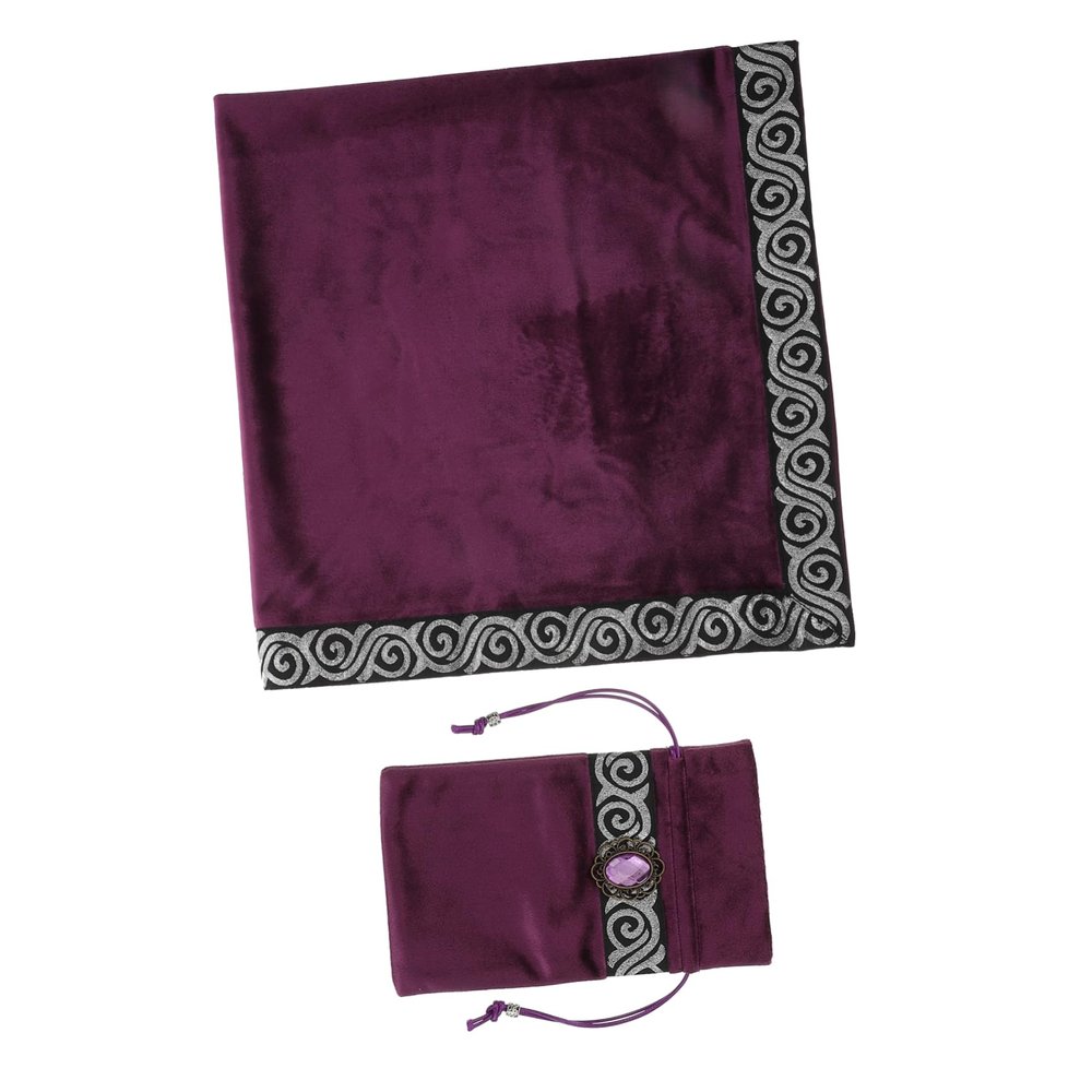 BRIGHTFUFU Tarot Cards Tablecloth Old Style Tarot Bag Reading Accessory Set