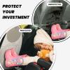 Gjieliness Minimalist Modern Boho Sun Car Seat Back Kick Protectors,2 Pack Vector Illustration Kick Mats with Storage Pockets for Vehicles to Protect from Dirt Mud Scratches view 4