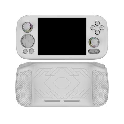 Silicone Case for Anbernic RG 406H, Game Console Protective Cover Protective Sleeve Solid Color Shockproof Cover (White)