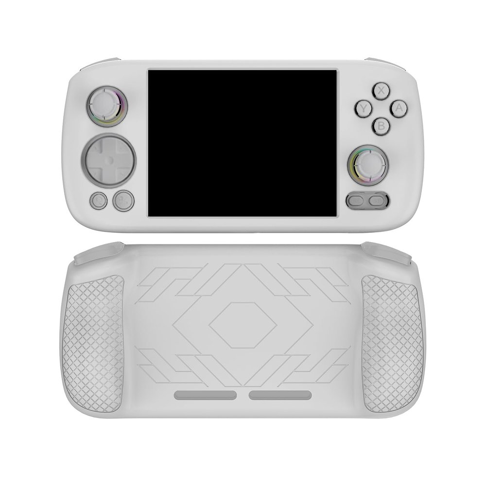 Silicone Case for Anbernic RG 406H, Game Console Protective Cover Protective Sleeve Solid Color Shockproof Cover (White)