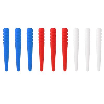 9pcs Cribbage Board Pegs, Plastic Cribbage Pegs Fit 1/8 Holes, Personalized Peg Board Game, Traditional Crib Board Pins for Cribbage Template Replacement Accessories (Red, Blue, White)