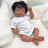 19 Inch Realistic Reborn Baby Doll Black Boy Lifelike African American Newborn Doll with Soft Weighted Body Hand-Rooted Curly Hair Dark Brown Kids Gift for Ages 3+ & Adult Collectors view 2