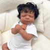 19 Inch Realistic Reborn Baby Doll Black Boy Lifelike African American Newborn Doll with Soft Weighted Body Hand-Rooted Curly Hair Dark Brown Kids Gift for Ages 3+ & Adult Collectors view 3