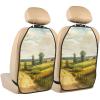Gjieliness Sunny Road Car Seat Back Kick Protectors,2 Pack Rustic Farmhouse Kick Mats with Storage Pockets for Vehicles to Protect from Dirt Mud Scratches view 1