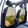Gjieliness Sunny Road Car Seat Back Kick Protectors,2 Pack Rustic Farmhouse Kick Mats with Storage Pockets for Vehicles to Protect from Dirt Mud Scratches view 2